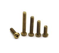 SEIDER 10/20/50 pièces GB818 DIN7985 vis à métaux en cuivre vis à tête cylindrique en Laiton M2 M2.5 M3 M4 M5 Longueur 4-100mm(5mm,M2 50pcs)
