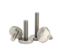 304 acier inoxydable tête plate poignée vis à oreilles moletée grosse tête ronde boulon de réglage clou publicitaire M3 M4 M5 M6(20mm,M4 (4Pcs))