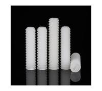 SEIDER Boulon Fendu en Nylon M3 M4 M5 M6 M8 M10, Filetage en Plastique Blanc, vis de réglage métrique sans tête à tête Plate, 5 à 50 pièces(M3x 15mm- 50pcs)