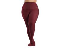 Seidiva Collant Femme Grande Taille 80 Deniers Opaque, Collants Curvy Doux Extensible et Taille Haute, Plus de 10 Couleurs,Rouge bordeaux XL