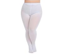 Seidiva Collant Femme Grande Taille 80 Deniers Opaque, Collants Curvy Doux Extensible et Taille Haute, Plus de 10 Couleurs,Blanc XL