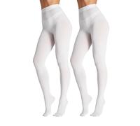 Seidiva Collant Femme Opaque 80 Deniers, Collants Mat Plus de 25 Couleurs Unies, Doux et ultra Extensible, Blanc L-XL