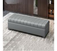 SEIFE Banc de Rangement pour l'entrée, Banc de Chevet pour la Chambre, Coffre à Jouets/couvertures, Grand Pouf de Rangement pour Le Salon, pour se Changer Les Chaussures(Gray Blue,120cm/47in)