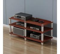 SEIFE Étagère Audio-visuelle stéréo, Support multimédia AV, Meuble d'angle Audio-vidéo, Meuble Console pour Platine Vinyle, pour Lecteur Home cinéma, Console de Jeux(Teak Color,3-Layer)