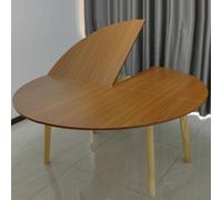 SEIFE Grande rallonge de Table Ronde Pliable, Table Pliante Ronde de 122 cm, Remplacement de Plateau de Table, rallonge temporaire pour Plateau de Table Pliant(Yellowwood,150cm/59in)