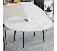 SEIFE Grande Table Ronde Pliable en Bois à Quatre Plateaux, Plateaux en Bois pour la Nourriture,Table à Manger Domestique, pour extérieur/intérieur(Stone,220cm/86.6in)