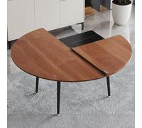 SEIFE Grande Table Ronde Pliable en Bois à Quatre Plateaux, Plateaux en Bois pour la Nourriture,Table à Manger Domestique, pour extérieur/intérieur(Walnut,220cm/86.6in)