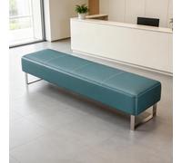 SEIFE Sièges de Zone d'Attente Commercial Banc de Lounge de Réception Cuir | Banc d'Attente Moderne avec Cadre Métallique pour Hôpital Clinique Bureau et Mobilier d'Accueil(Turquoise,150cm/59in)