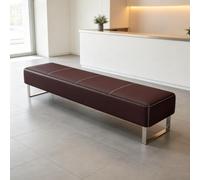 SEIFE Sièges de Zone d'Attente Commercial Banc de Lounge de Réception Cuir | Banc d'Attente Moderne avec Cadre Métallique pour Hôpital Clinique Bureau et Mobilier d'Accueil(Brown,120cm/47.2in)