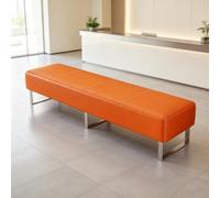 SEIFE Sièges de Zone d'Attente Commercial Banc de Lounge de Réception Cuir | Banc d'Attente Moderne avec Cadre Métallique pour Hôpital Clinique Bureau et Mobilier d'Accueil(Orange,180cm/70.8in)