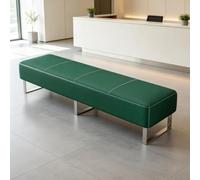 SEIFE Sièges de Zone d'Attente Commercial Banc de Lounge de Réception Cuir | Banc d'Attente Moderne avec Cadre Métallique pour Hôpital Clinique Bureau et Mobilier d'Accueil(Dark green,200cm/78.7in)