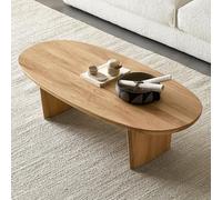 SEIFE Table Basse Ovale Japonaise Tatami en Bois Naturel, Table Basse Ronde pour s'asseoir au Sol, idéale pour Le Salon ou Le Bureau(160cm/62.9in)