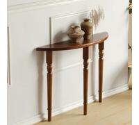 SEIFE Table Console Demi-Lune Table à Porte étroite(Walnut,70x25x90cm)