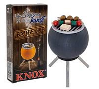 Seiffener Volkskunst Fumoir pour barbecue - Figurine de 10 cm - Barbecue + cônes d'encens pour barbecue - Fumoir Veggie - Anthracite + Knox