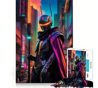 Seigneur Cyber Android Guerrier Cyberpunk Puzzle de 1000 pièces Jeu de mémoire Amusant Surface Lisse sans bavures Défi divertissant pour Les Loisirs (50x75cm)