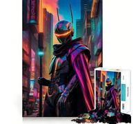 Seigneur Cybernétique Android Guerrier Cyberpunk Puzzle Adultes 1000 Pièces Jeu de mémoire Amusant Découpe Laser de qualité supérieure Exercice Mental Calme à la Maison (38x52cm)