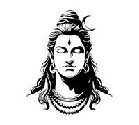 seigneur shiva art mahashivratri spécial mahakal har har mahadev silhouette tatouage télécharger Stickers muraux 65.6x79.4cm Installation facile Noir