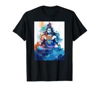 Seigneur Shiva Krishna Portrait de la divinité hindoue Diwali fastival T-Shirt