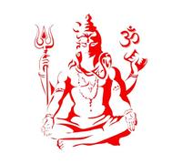 Seigneur Shiva Seigneur Shiva Symbole Ohm Yoga Symbole OM Inde Shiva Méditation Stickers muraux 68x82.1cm Auto-adhésif RoseRouge