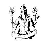 Seigneur Shiva Seigneur Shiva Symbole Ohm Yoga Symbole OM Inde Shiva Méditation Stickers sculptés 51x61.6cm Auto-adhésif Noir