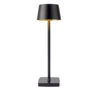 Seihoae Lampe de Table Sans Fil, Batterie Rechargeable 6000mAh, IP54 Étanche, Tous les Alliages d'aluminium, Gradation Tactile, Lumière chaude, pour Café Buffet Le Restaurant, Noir