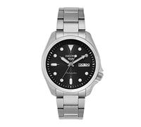 Seiko 5 Sports SRPE55K1 Montre pour homme avec cadran noir et bracelet en acier inoxydable, argenté