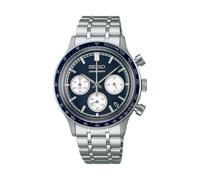 Seiko Montre chronographe pour homme SSB477P1 - Bracelet acier inoxydable, cadran bleu marine