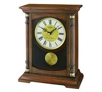 Seiko Horloge de cheminée en Bois avec Pendule, Marron, 16,5 x 30,2 x 39,1 cm