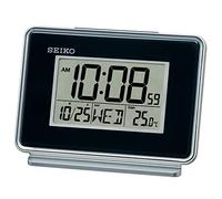 Seiko - Horloge LCD Double Alarme, Fonction Calendrier, Noir, 6 x 12 x 8 cm