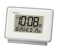 Seiko Horloge LCD Double Calendrier d'alarme Blanc 6 x 10 x 8 cm