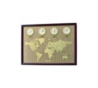 Seiko Horloge murale en bois à pile à quartz de l’heure mondiale QXA722B