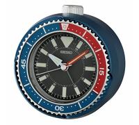 Seiko Mai Réveil Moderne sans tic-tac pour Chambre à Coucher, 10,2 cm, Bleu métallisé/Rouge