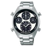 Seiko Montre chronographe pour homme Speedtimer SFJ001P1 Solaire Argenté/Blanc Bracelet