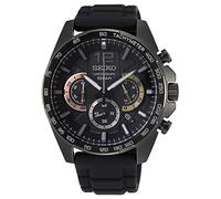 Seiko Montre Homme Chronographe SSB349P1 Quartz Cadran Noir Bracelet en silicone