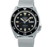 SEIKO Montre 5 Sports SRPD73K1 Automatique Mécanique Acier inoxydable Bracelet Milanaise Cadran noir 43mm de diamètre