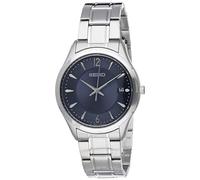 Seiko Montre analogique à Quartz pour Homme avec Bracelet en Acier Inoxydable SUR419P1, Argenté/Bleu., Taille Unique, Bracelet
