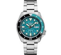 Seiko Montre automatique pour homme - 5 sports - Calendrier jour/date, aiguilles et marqueurs LumiBrite et lunette rotative, étanche à 100 m, Turquoise - SRPJ45, Moderne