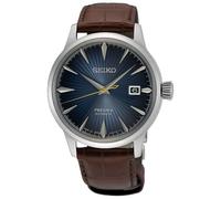Seiko Montre Présage Blue Moon Cocktail Cuir Brun
