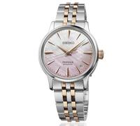 Seiko Presage SRPM06J1 Montre automatique pour femme, nacre rose, bracelet bicolore en acier et or rose, modèle