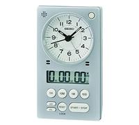 Seiko QHE190S Horloge de Table en Plastique Argenté