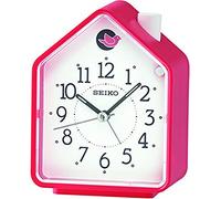 Seiko QHP002R Réveil en Plastique avec trotteuse silencieuse Rouge, Rouge, Réveil