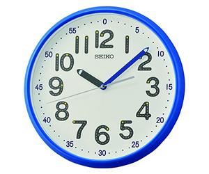 Seiko QXA793L Horloge Murale en Plastique Bleu