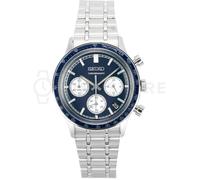 Seiko Montre chronographe pour homme SSB477P1 - Bracelet acier inoxydable, cadran bleu marine
