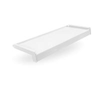 Seiletech.de Appui de fenêtre en aluminium | 50 cm | Blanc | Profondeur : 27,5 cm | Résistant aux intempéries | Avec couvercle en aluminium | rebord | Extérieur