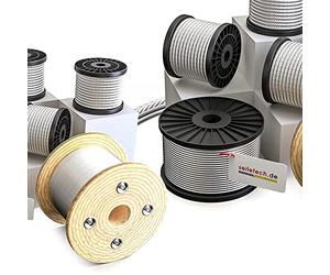 Seiletech.de Câble en acier inoxydable AISI 316 - 1,5 mm - 60 m - 7 x 19 souple - Câble métallique inoxydable - Pour voile, transport, balustrade et sylviculture
