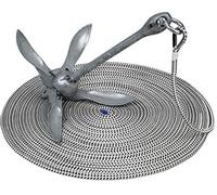 Seilflechter - Kit d'ancrage avec Ancre Pliante de 4 kg + Ligne de mouillage Taifun® en Blanc/Noir | Donne de la sécurité au mouillage