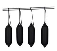 Seilflechter - Set de 4 Pare-battages gonflables et 4 Bouts | pour Que Votre Bateau Soit Bien protégé - Noir, Ø 150 mm, 580 mm
