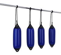 Seilflechter - Set de Pare-battages 150 x 480 mm en Bleu, 4 Pare-battages gonflables + 4 Lignes d’amarrage, résistant aux UV, Protection idéale à Quai, pour Bateau & Yacht