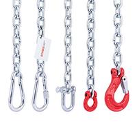 Seilwerk STANKE 100cm Kit de Fixation pour hamac, pour balançoire d’intérieur et pour Sac de Frappe : chaîne en Acier galvanisé 6 mm + Mousqueton sans vis 10x100mm