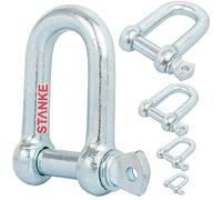 Seilwerk STANKE 10x Manille droite en acier galvanisé 8mm, manille de levage zingué